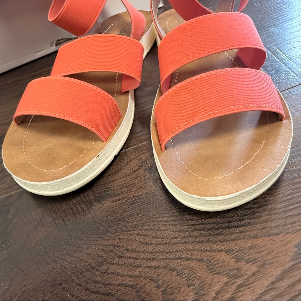 SODA CORAL MELON SUSHI ELASTIC STRETCHY BANDAGE SANDALS EXCELLENT CONDITION - Picture 6 of 7